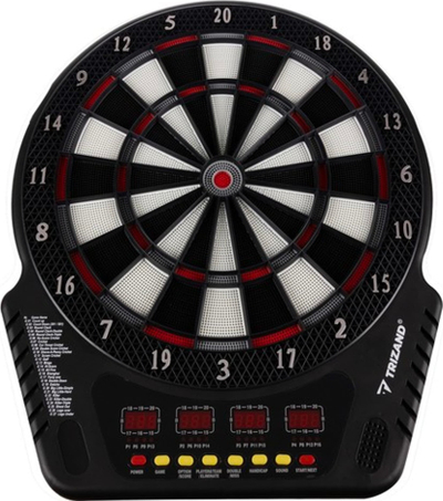 Tabllo elektronike darts Trizand, 27 lojëra, 6 shigjeta, e zezë