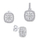 Set stoli Brilio Silver SET217W, vathë + varëse