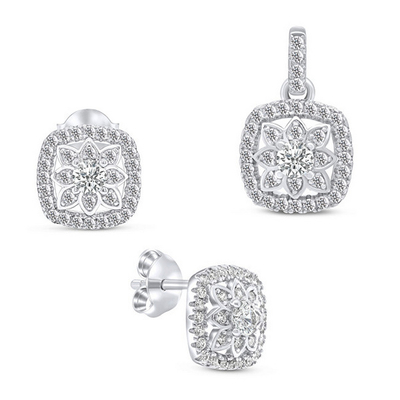 Set stoli Brilio Silver SET217W, vathë + varëse