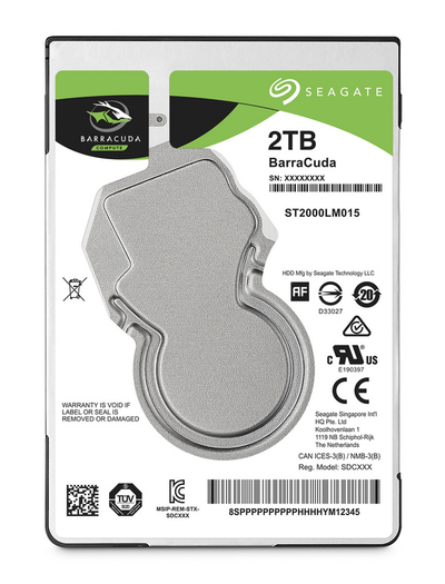 Hard disk Seagate BarraCuda, 2TB, 2.5", 5400RPM, 128MB Cache