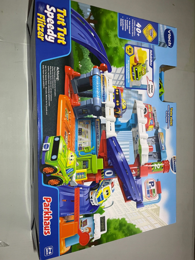 Lodër garazh makinash VTech Tut Tut Speedy Flitzer, 3 kate, me makinë lodër, shumëngjyrësh