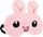 Maskë gjumi Sleeping Mask Eye Band Pink Bunny, me rrip elastik, me lepurush rozë