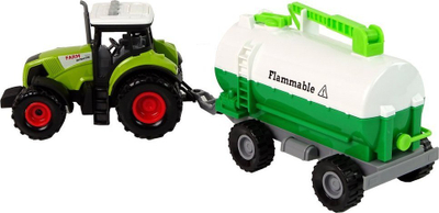 Traktor lodër LEAN Toys Farm, me rimorkio cisternë, jeshil