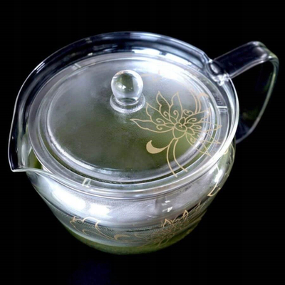 Çajnik Hario Tachikichi Cha Cha Kyusu Zen Kyo Karakusa, 0.45L, qelq, transparent