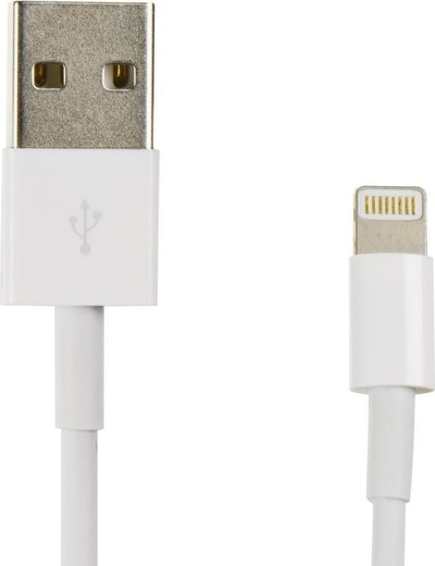 Kabllo USB Partner Tele.com USB A në Lightning, 1 m, e bardhë
