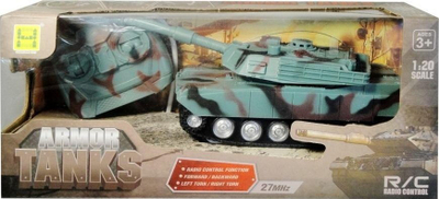 Tank lodër Pilot Swede Armor Tanks, me pult, me drita edhe zhurma, jeshil