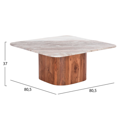 Tavolinë për kafe katrore Volti 80,5x80,5x37Hcm (HM18001), gri