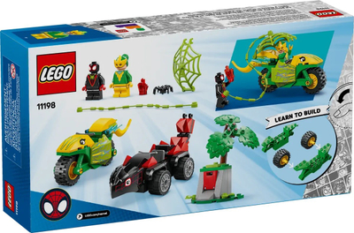 Set ndërtimi LEGO Spin and Electro Dinosaur Vehicle Chase, me dinosaur, me automjete lojërash, shumëngjyrëshe