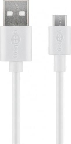 Kabllo USB Goobay 38665, USB A me Micro USB, 0.5 m, e bardhë