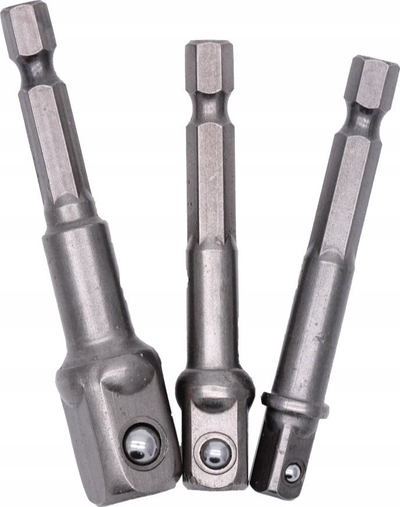 Set adapterësh për kapëse, 3 copa, 1/2" 3/8" 1/4", metalik