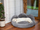 Shtrat për qen Small Fur Bed, divan 75x75cm, peliçe e butë, gri