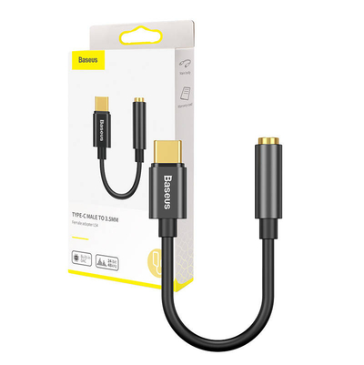 Adapter audio Baseus L54, USB C në 3.5mm, i zi