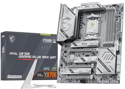 Pllakë amë MSI MAG X870E Gaming Plus Max WiFi, DDR5, ATX, argjendtë