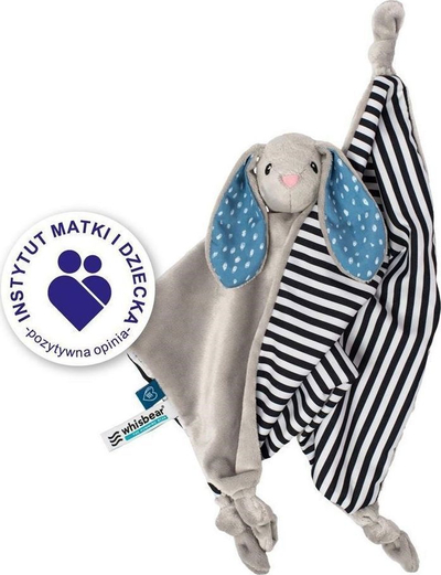 Batanije përkëdhelëse për fëmijë Whisbear DouDou Cuddly Bunny, e hirtë