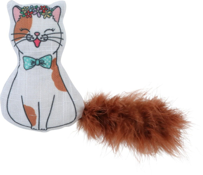 Lodër mace Zolux CHATOUILLE, me pupla, me catnip, 13cm