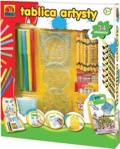 Set kreativ Dromader Tablica Arysty, 34 elemente, për vizatim, shumëngjyrësh