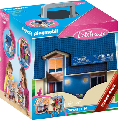 Портабилна лотариска куќа Playmobil 70985, со рачка, со аксесоари, многуобоена