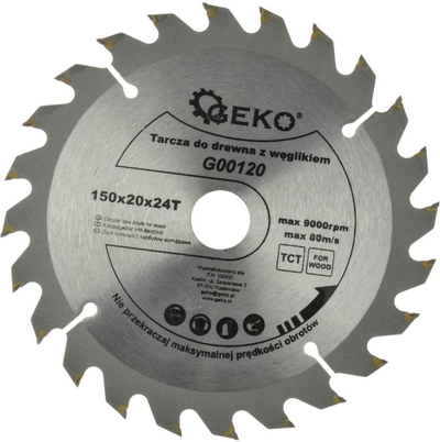 Кружен лист GEKO 150mm, дупка 20mm, 24 заби