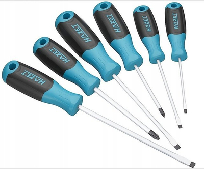Set kaçavidash Hazet 811/6, 6 copë, Slotted dhe Phillips, blu e zezë