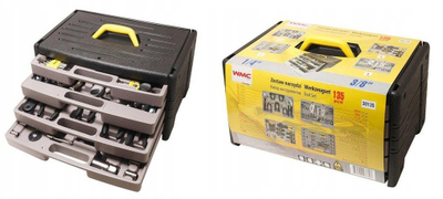Set veglash WMC 30135, 135 pjesë, krom vanadium, i zi e verdhë