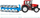 Lodër traktor Macyszyn Power Max 320, me plug, i kuq