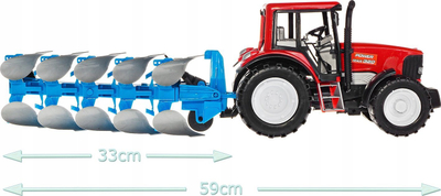 Lodër traktor Macyszyn Power Max 320, me plug, i kuq
