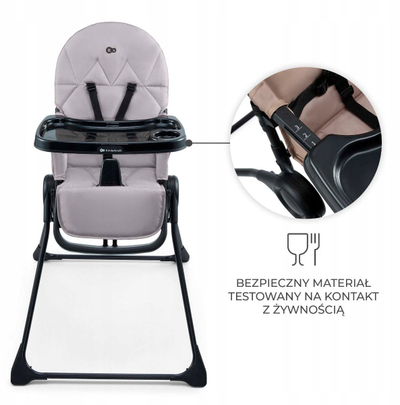 Karrige e lartë KinderKraft Binci, kompakte, ngjyrë gri