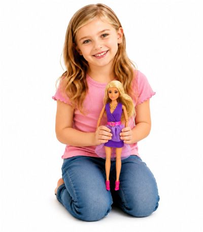 Kukull LeanToys Anlily Fashion, 30cm, me aksesorë, vjollcë