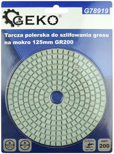 Disk diamanti për bluarje me ujë Geko G78919, 125mm, grit 200