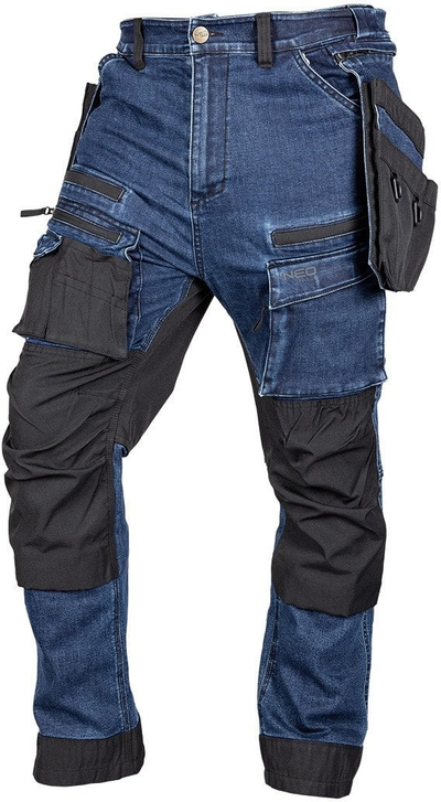 Pantallona pune DENIM me përforcime Cordura, xhepa holster që hiqen, blu e errët, XL