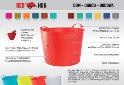 Kos elastik Flexi, plastikë fleksibile, 14L, i kuq