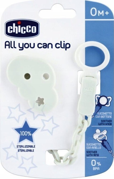 Kapëse biberoni Chicco All You Can Clip, 1 copë, me dizajn për foshnje