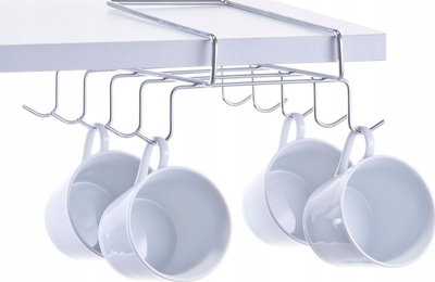 Mbajtëse filxhanësh Zeller, deri 10 filxhanë, metal inox, ngjyrë argjendtë