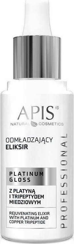 Serum fytyre Apis Natural Cosmetics Platinum Gloss, eliksir rinovues, 30 ml