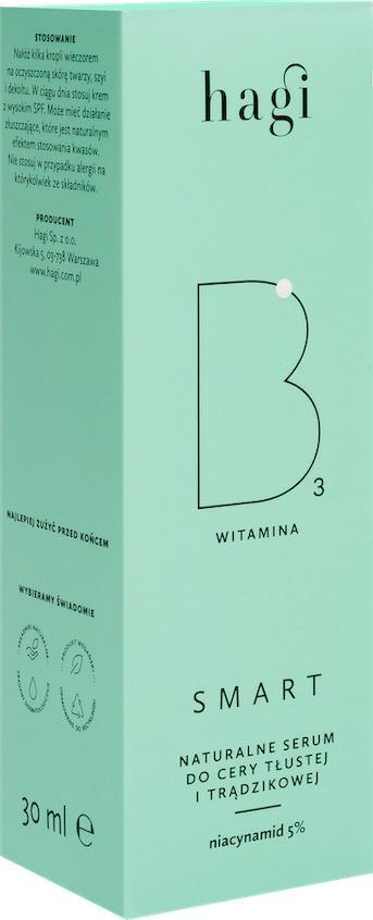 Serum fytyre Hagi Cosmetics B, për lëkurë të yndyrshme dhe me akne, me niacinamide, 30ml