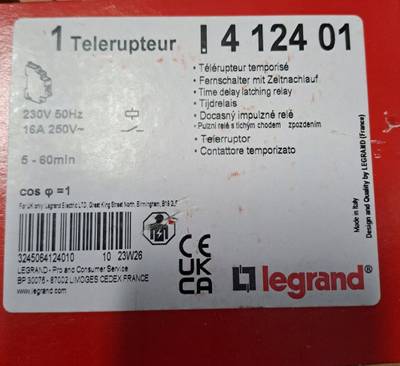 Rele kohore Legrand CX3 412401, 230V AC, 5-60 min, 16A
