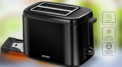 Toaster MPM MTO-07, 7 nivele pjekjeje, funksion shkrirje, i zi