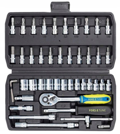 Set çelësash dhe bitash Fast Trade FT-2462-5, 46 pjesë, çelik krom vanadium, me valixhe plastike