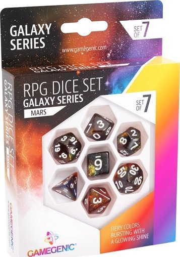 Set zarash RPG Gamegenic Galaxy Series Mars, 7 copë, akrilik, shumëngjyrësh