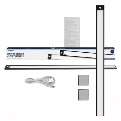 Shirit ndriçimi Yeelight Closet Light 60cm, sensor lëvizjeje, 4000K, i zi