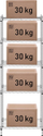 Raft metalik Royal Catering, 5 rafte, kapacitet 150 kg, gri