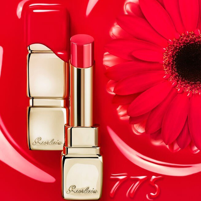 Ruj buzësh Guerlain KissKiss Shine Bloom 775 Poppy Kiss, 3.2g, me shkëlqim