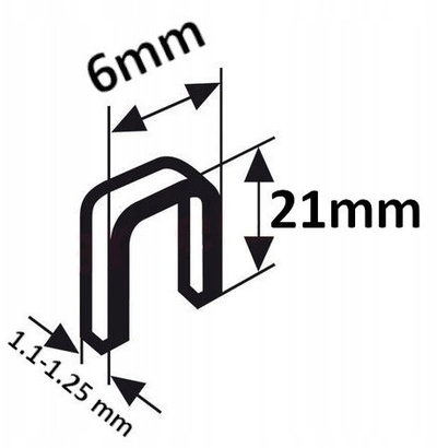 Kapëse stamperi GEKO, 0.7x11.3mm, gjatësi 6mm, 1000 copë