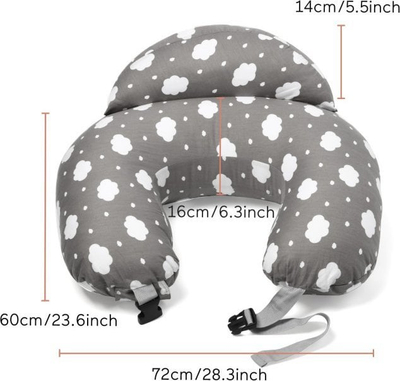 Jastëk për gjidhënie Momcozy Adjustable Nursing Pillow, pambuk 100%, i rregullueshëm, gri