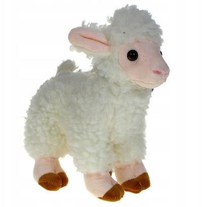 Lodër pelushi qengj Sheep, 20 cm, e bardhë