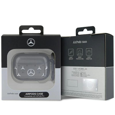 Mbulesë Mercedes-Benz MEAP8DPMGS për AirPods Pro, TPU, me stampë Large Star Pattern, e zezë