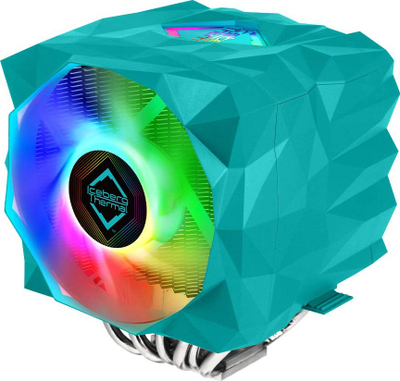 Ftohës procesori Iceberg Thermal IceSLEET X7 Dual, ventilator 12 cm, ARGB, ngjyrë teal