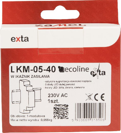 Indikator tensioni LED Zamel LKM-05-40, 230V AC, trefazor