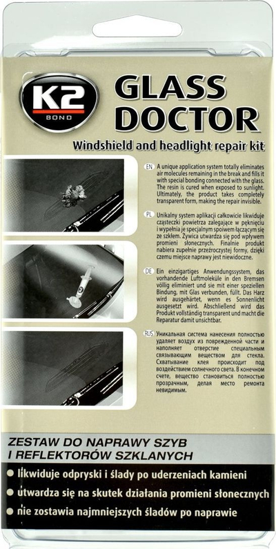 Set për ndreqje xhami makine K2 Glass Doctor, transparent