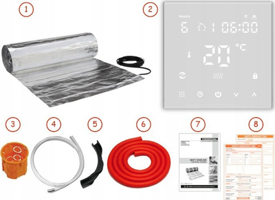 Set ngrohje nën dysheme Thermoval WT 2010 AL + TVT 45, 2.5m², Wi-Fi, i argjendtë